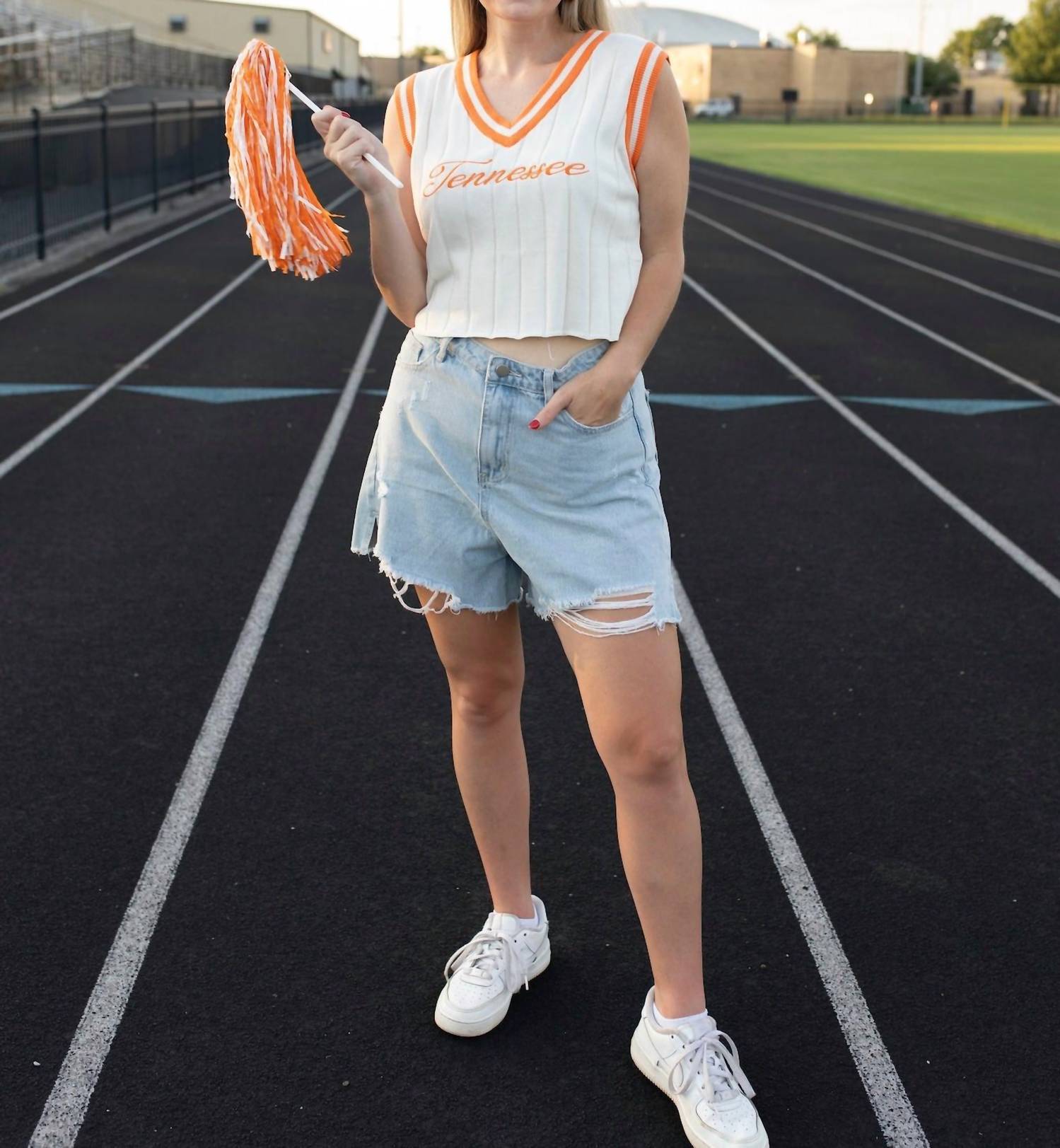 Le Lis - It's Football Time in Tennessee Embroidered Top