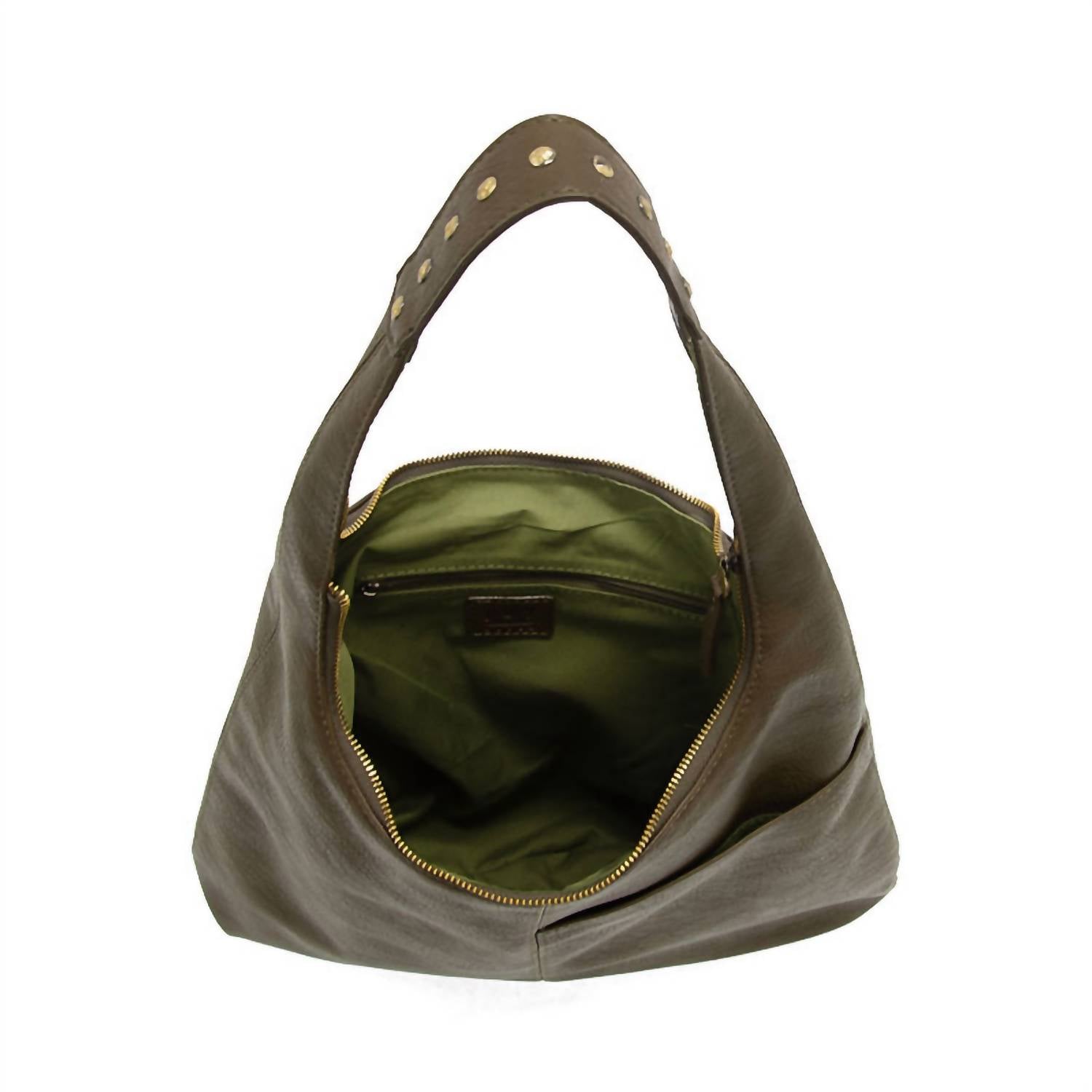 Joy Susan Women's Harley Studded Hobo in olive - women's bag - detail view