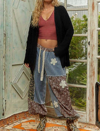 POL Long Sleeve Relaxed Open Cardigan in black - women's cardigan
