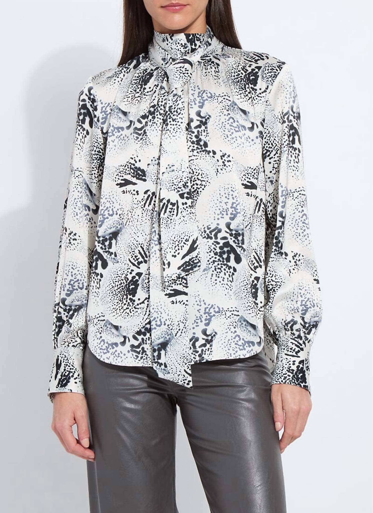 Lysse - Onyx Embellished Scarf Neck Blouse