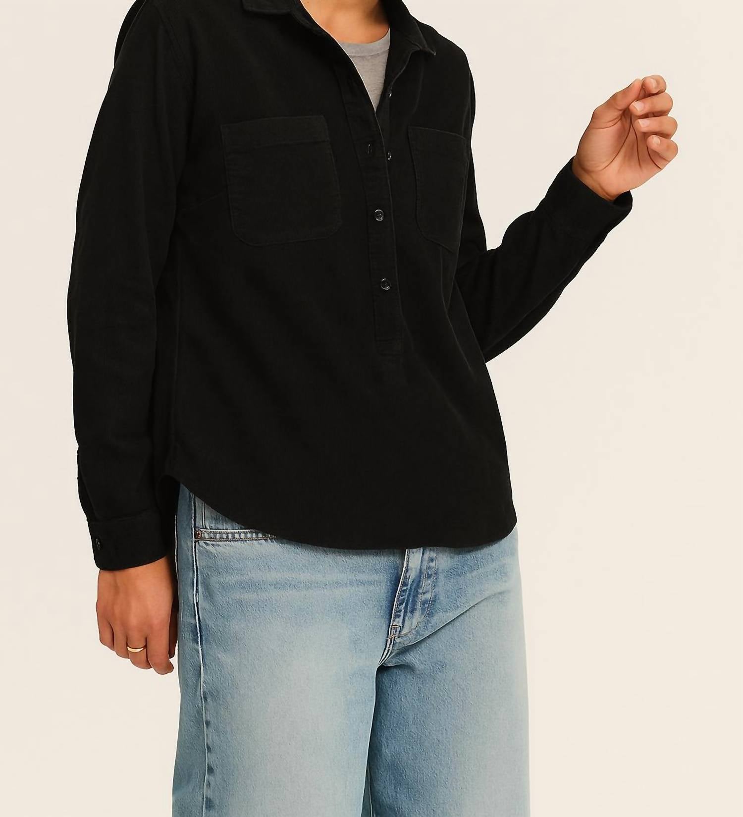 Velvet By Graham & Spencer - Arielle Corduroy Half-button Shirt