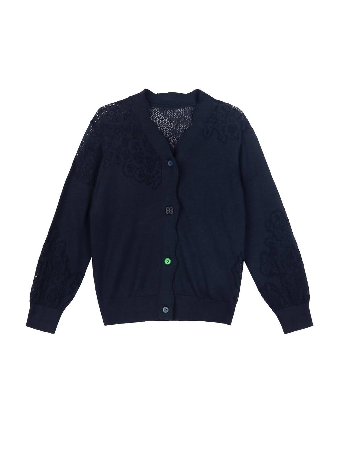 Kids Lace Insert Cardigan