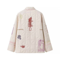 Rosa Clothing Street Fashion Embroidered Kimono Padded Jacket in white - women's jacket - view 5
