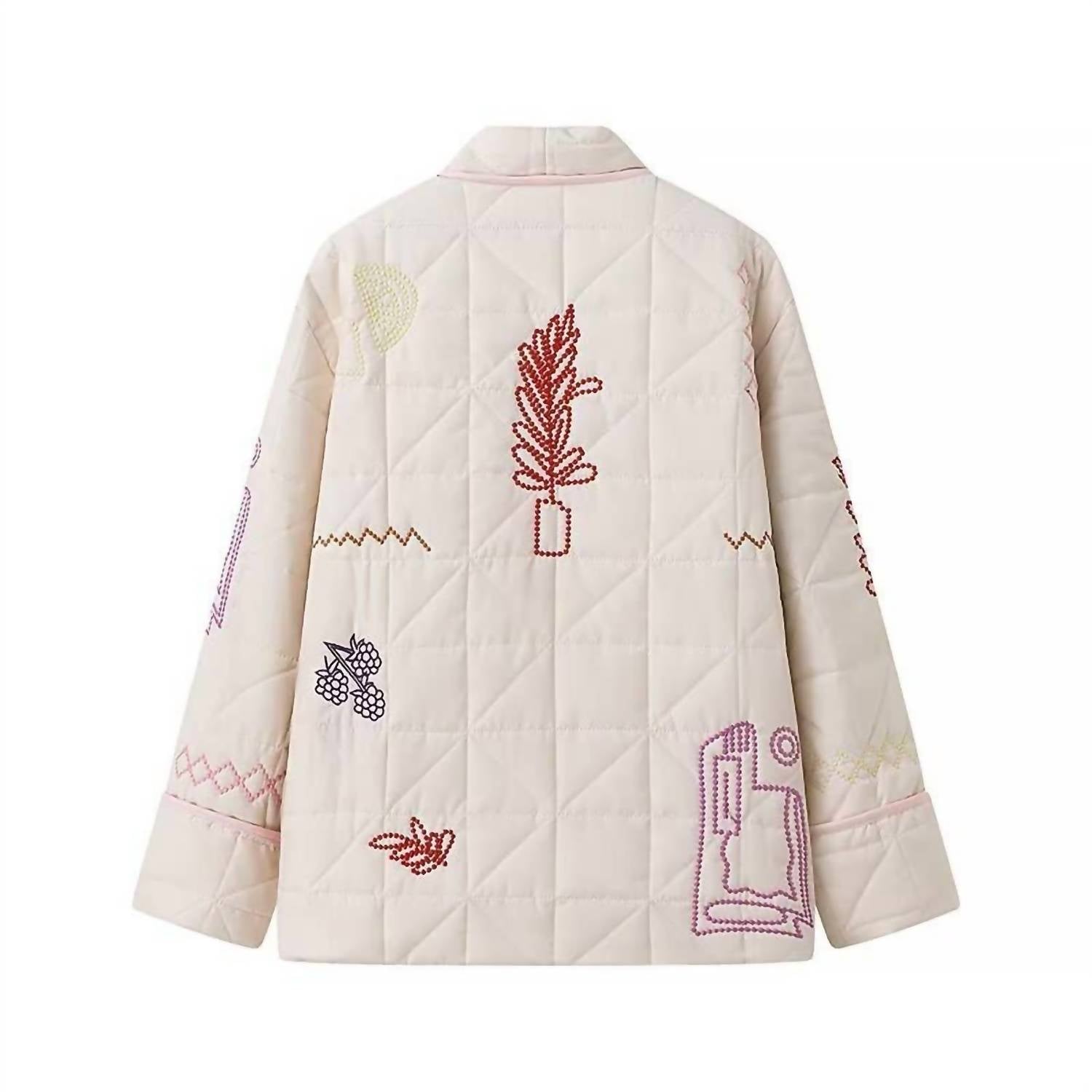 Rosa Clothing Street Fashion Embroidered Kimono Padded Jacket in white - women's jacket - view 5