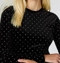 STEVE MADDEN Hailee Studded Velvet Midi Dress in black - women's dress - view 5