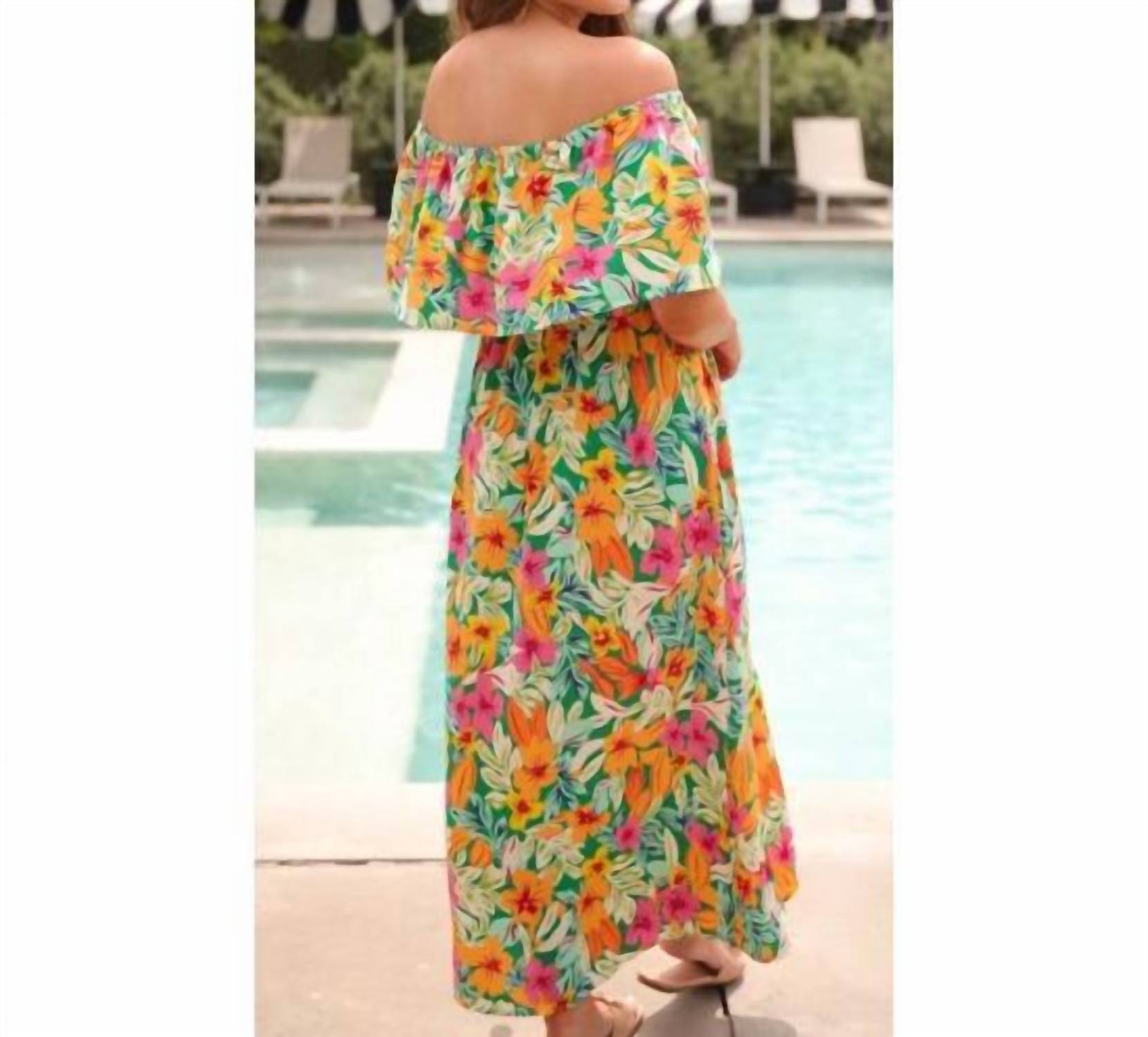 Jess Lea - Resort Radiance Tropical Off-Shoulder Maxi Dress