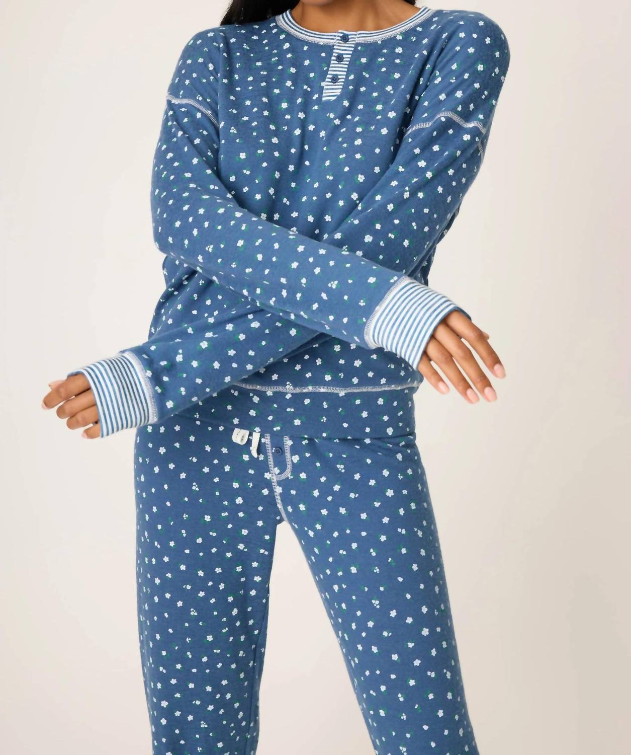 PJ Salvage Cozy Life Lounge Set in blue - women's sleepwear - view 4