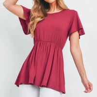 Perfect Peach - Flutter Sleeve Empire Top