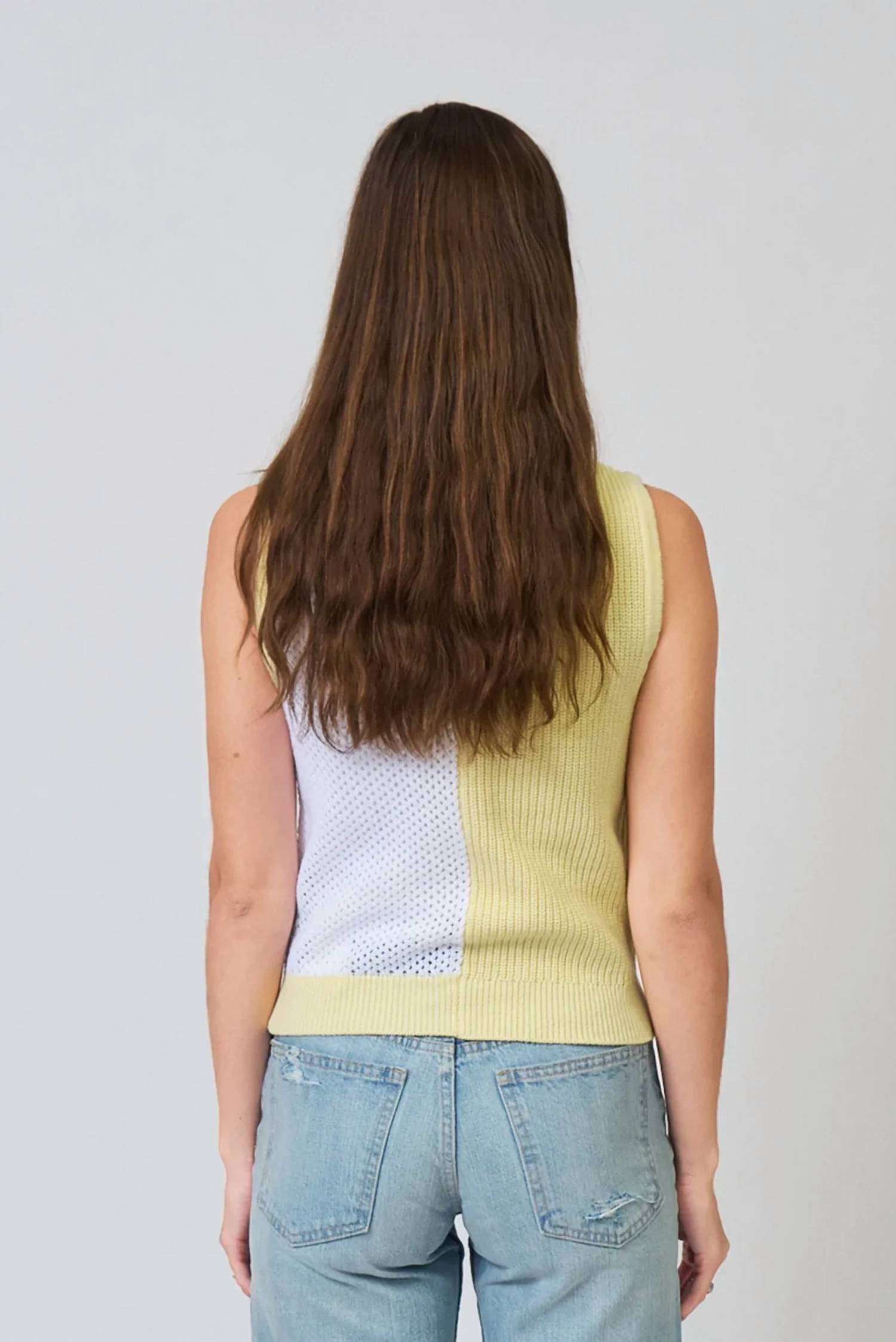 Central Park West - Birdie Two Toned Whipstitch Shell Top