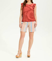 Fdj - Embellished Flutter Sleeve Top