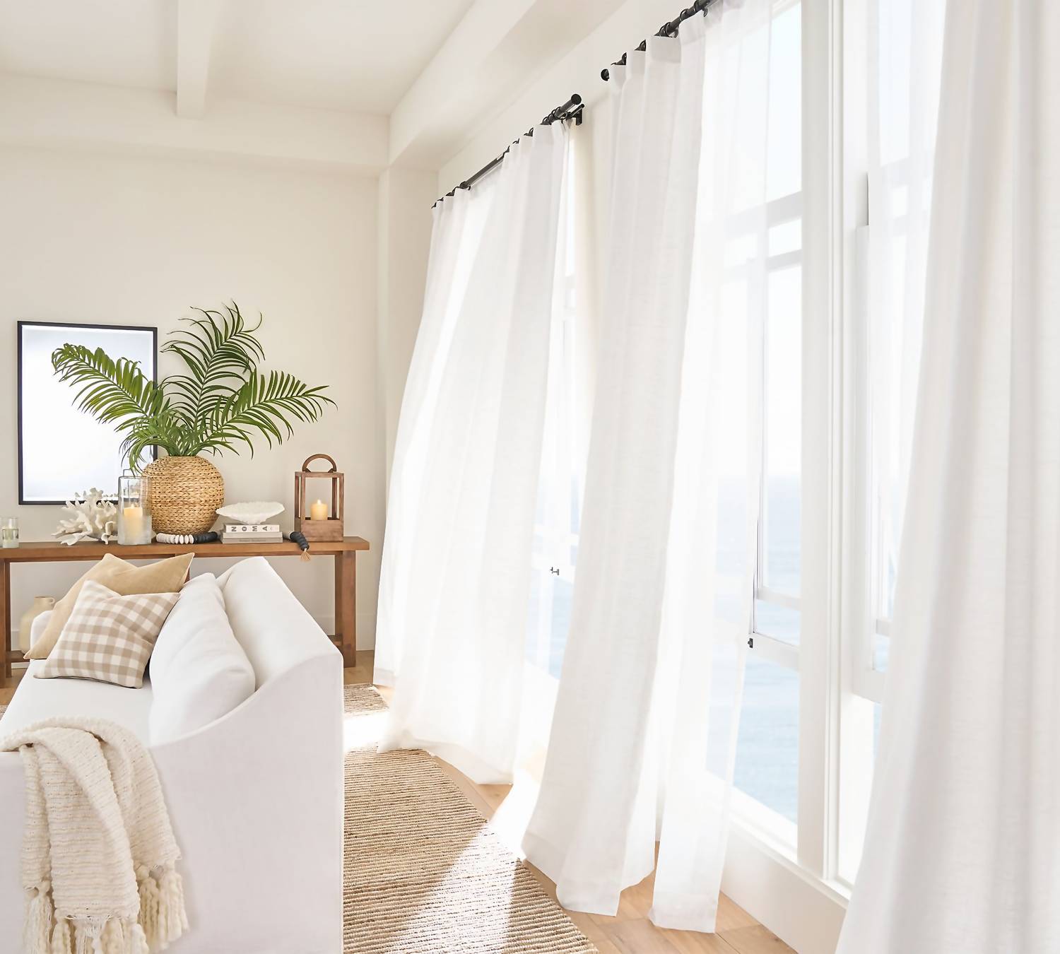 Pottery Barn Emery 3-in-1 Pole-top Blackout Curtain Panel - 50" X 108" in 1 pole top blackout curtain panel 50 x 108 in white - item - view 4
