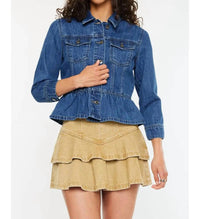 Kancan - CLASSIC FIT PEPLUM DENIM JACKET