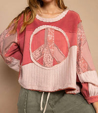 Pol - Oversized Peace French Terry Sweater
