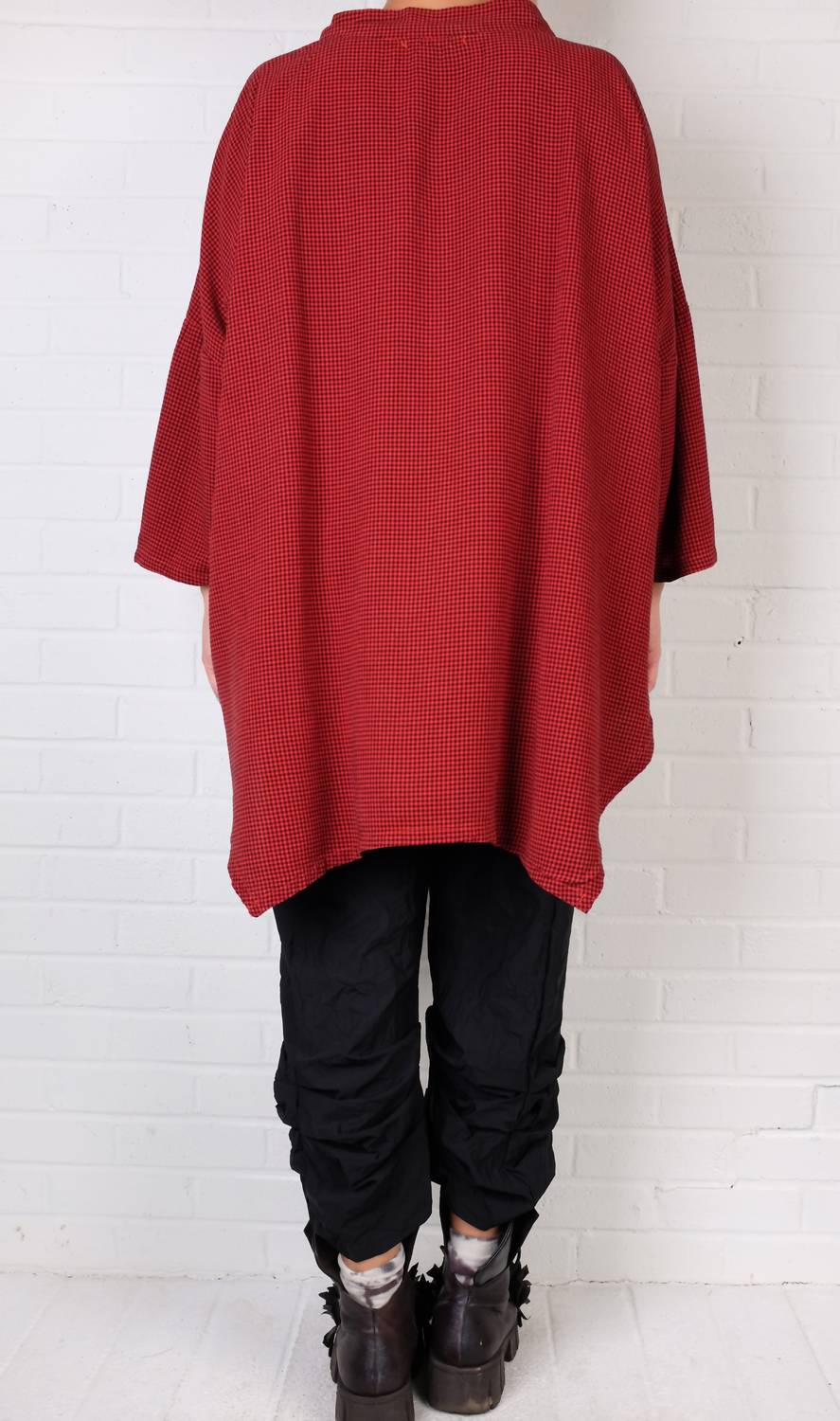 Cut Loose - Mini Check Cowl Neck Top