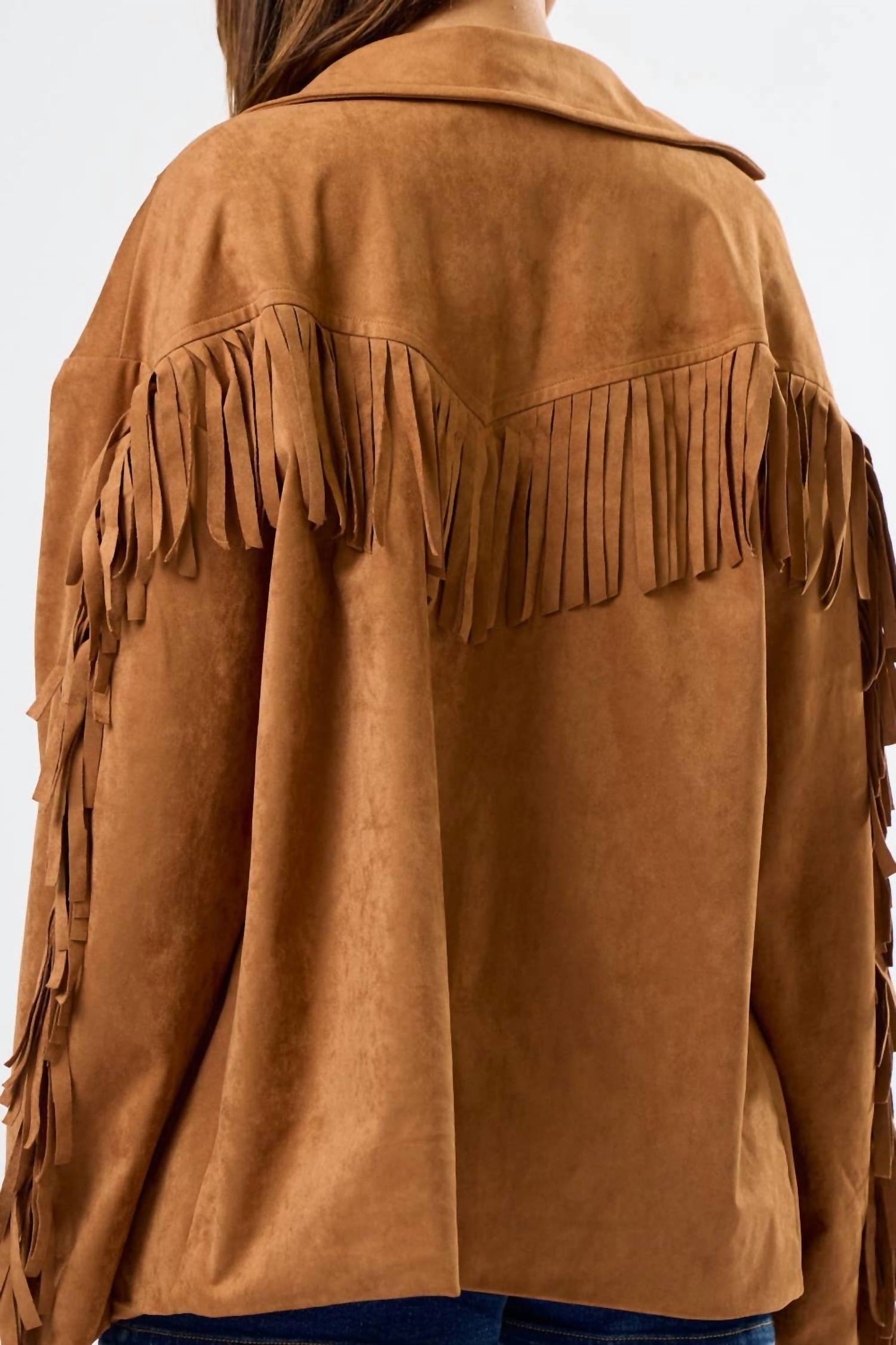 Blue Blush - The Sawyer Suede Fringe Jacket