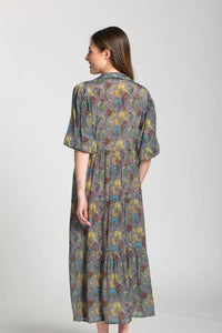 Apny - Jungle Print Long Tier Dress