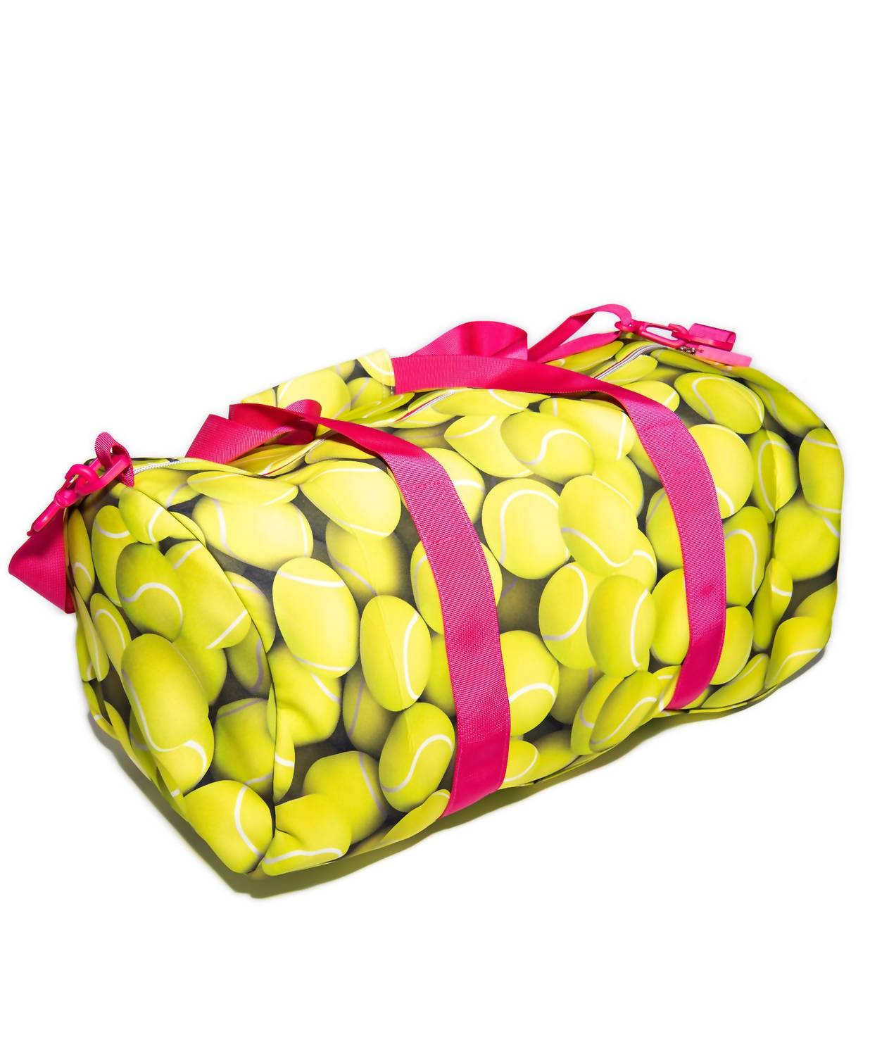 TEREZ Girl's Scuba Duffle Bag in tennis balls - kids' bag - detail view