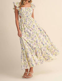 Klesis - Flower Frill Maxi Dress