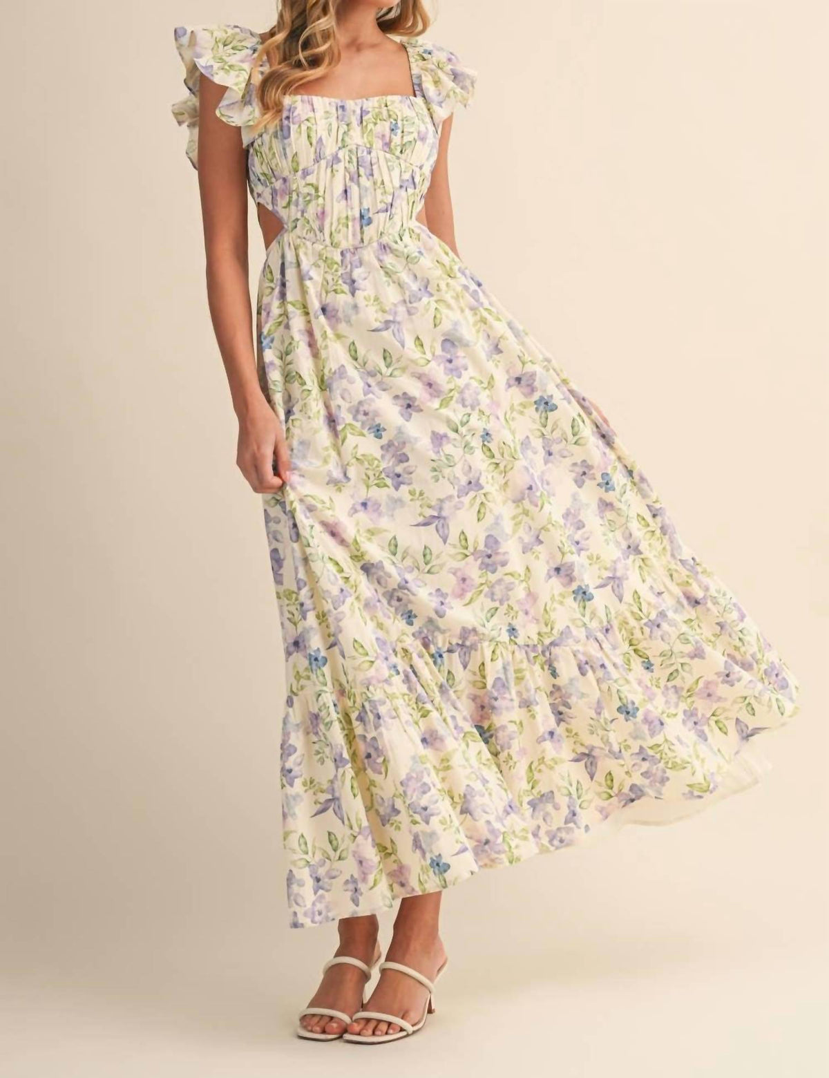 Klesis - Flower Frill Maxi Dress