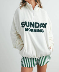 Buttermelon - Sunday Morning Half-zip Pullover Sweatshirt