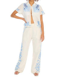 ALLISON NEW YORK Rowen Top in blue white - women's shirt - view 6