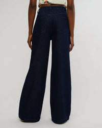 We Wore What - Highrise Pleated Wide Leg Jeans