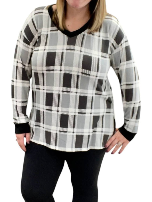 Honeyme - Plaid Long Sleeve Tee