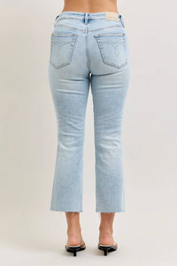 Judy Blue - Mid Rise Kick Flare With Raw Hem Jeans