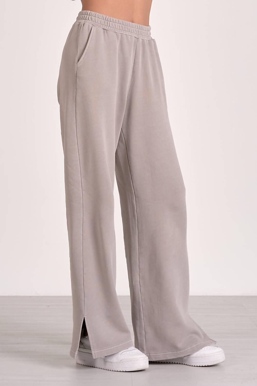 ELAN Aimee Wide-leg Pant in heather grey 1 - women's pants - alternate view