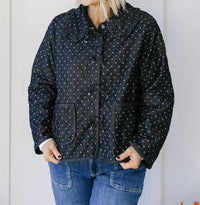 Polygram Miley Polka Dots Quilted Jacket in black - women's jacket
