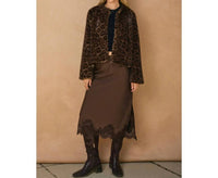 Dress Forum - Sienna Satin Lace Hem Pencil Midi Skirt