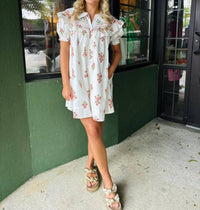 Karlie - Floral Embroidered Dress