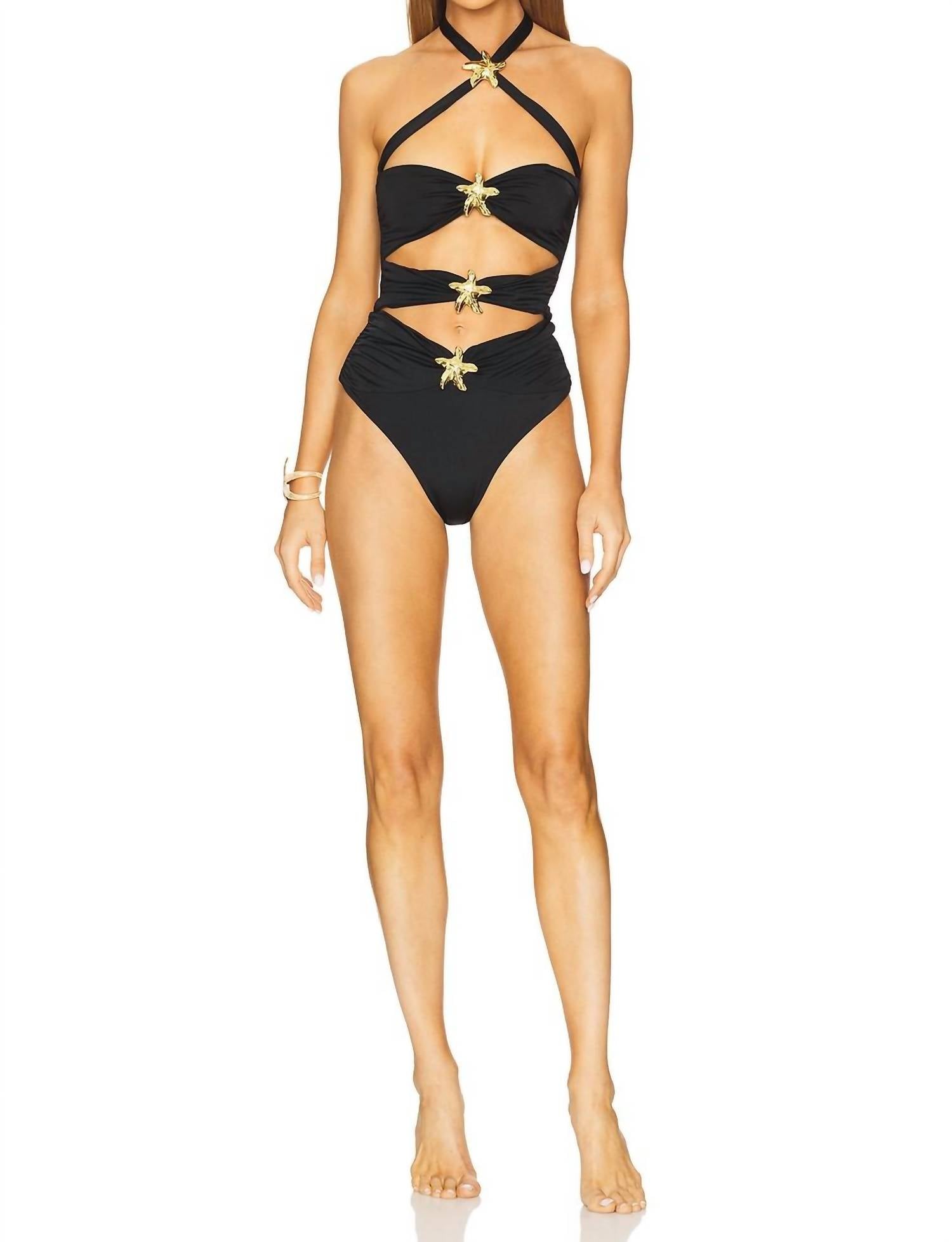 cin cin Diamond Seastar One Piece Swimsuit in black - women's swimwear
