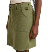 G-Star Short Cargo Denim Patch-pocket Mini Skirt in green - women's skirt - alternate view