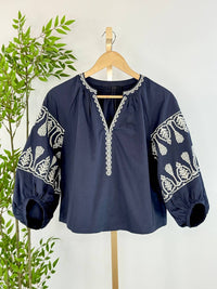 Pinch - Midnight Heirloom Embroidered Blouse