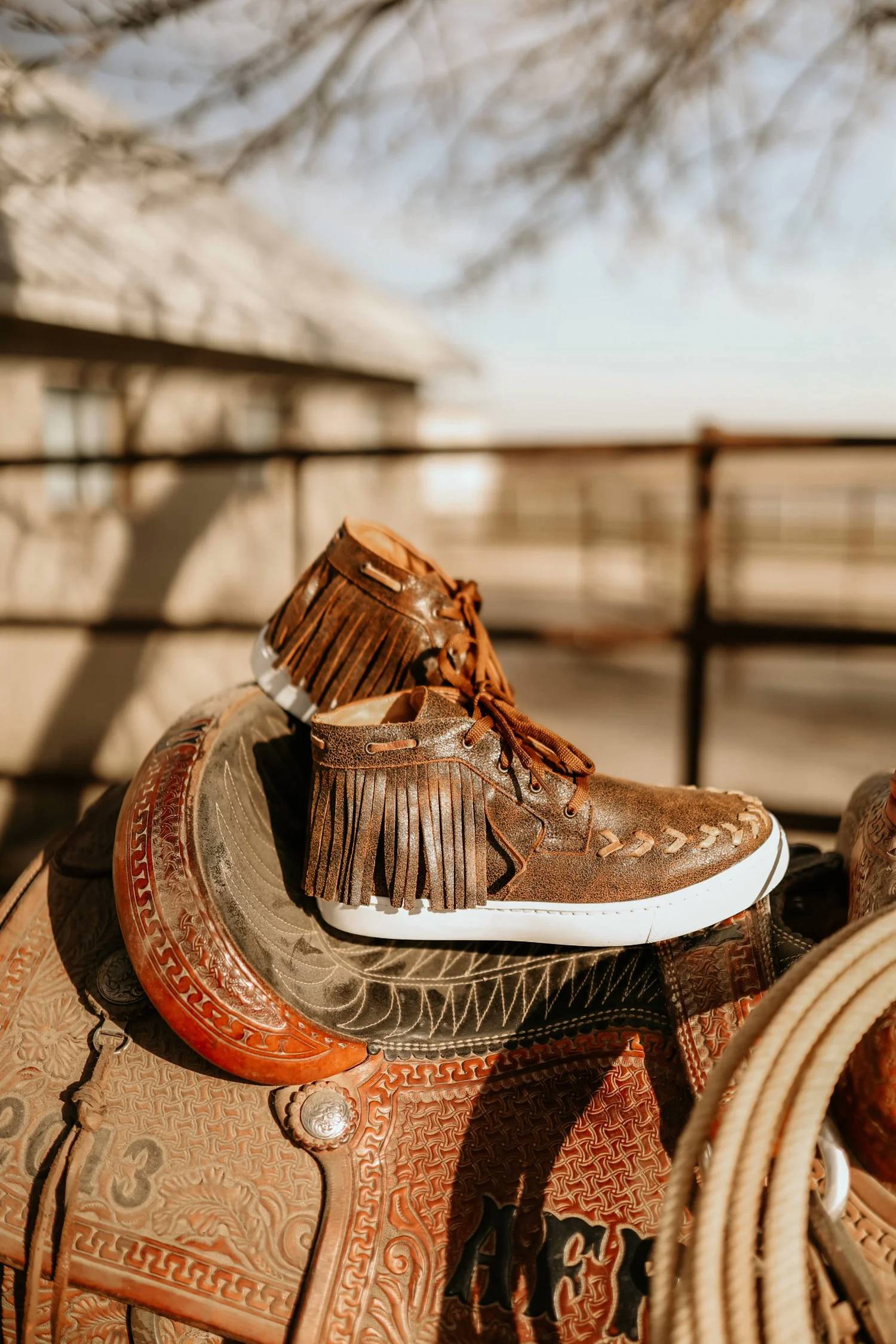 Agave Sky - Unisex - Cheyenne Fringe Tennis Shoes