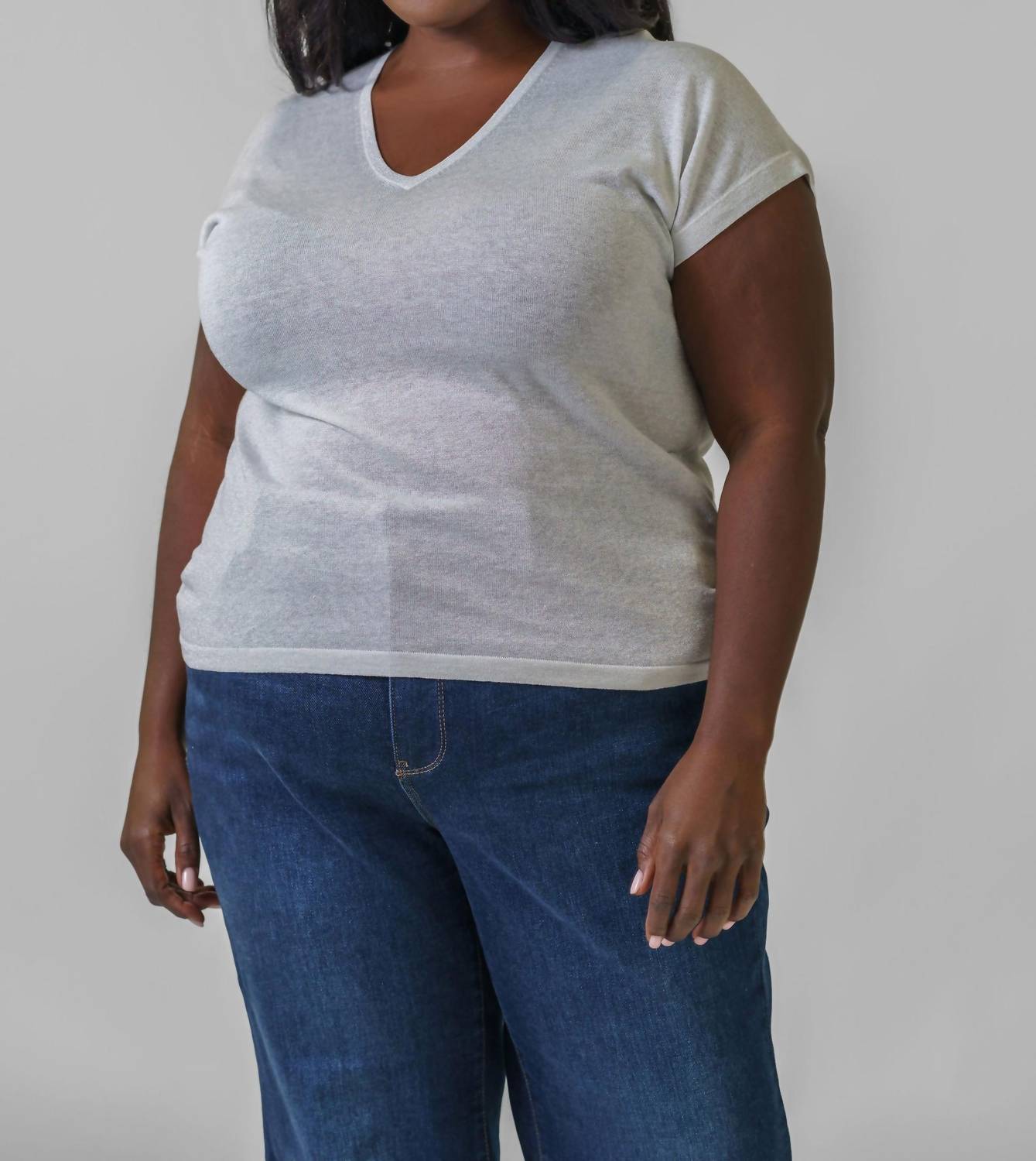 Estheme - Silk Linen Sparkle Top - Plus
