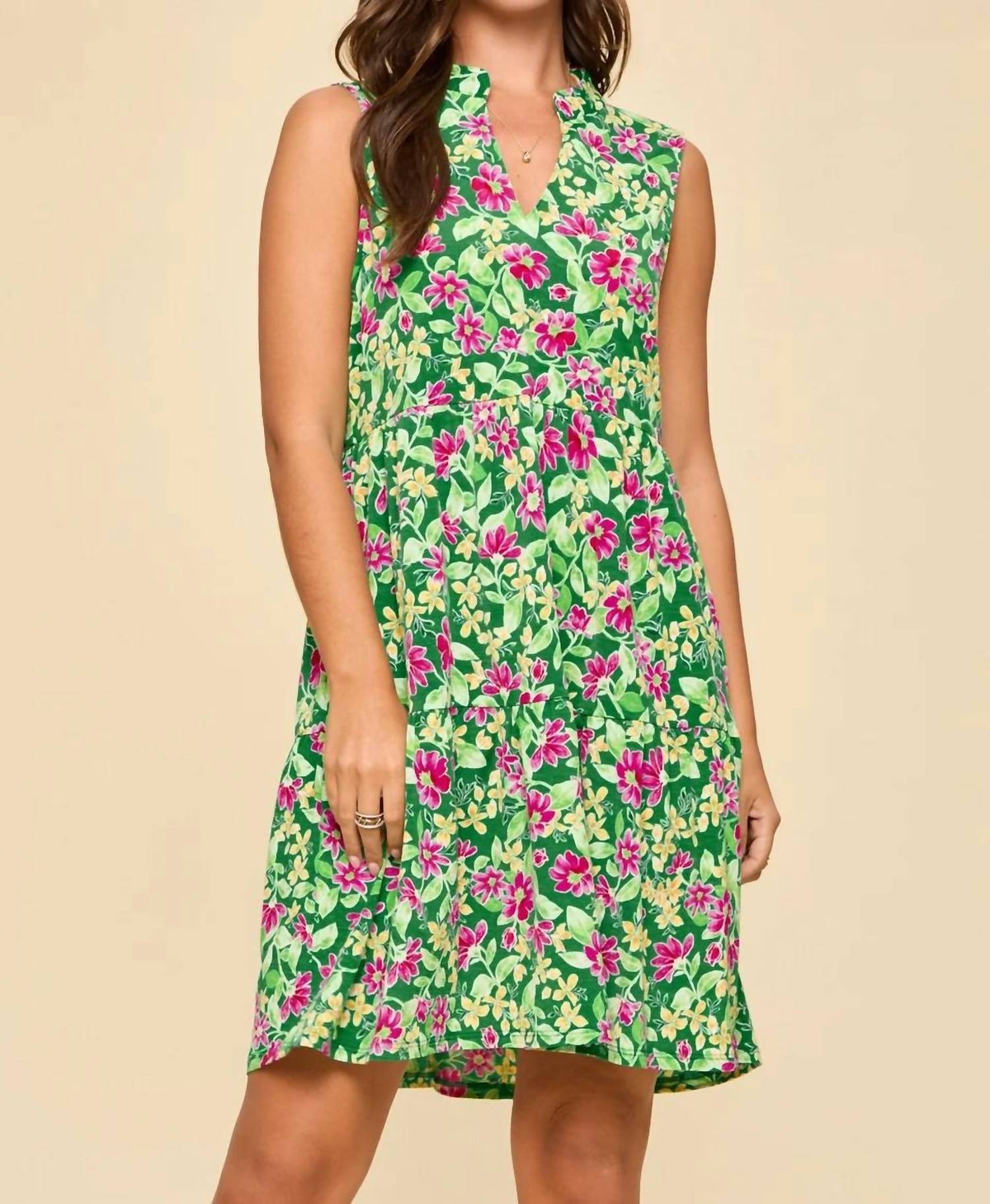 Dear Scarlett - Printed Floral Tiered Lizzy Dress