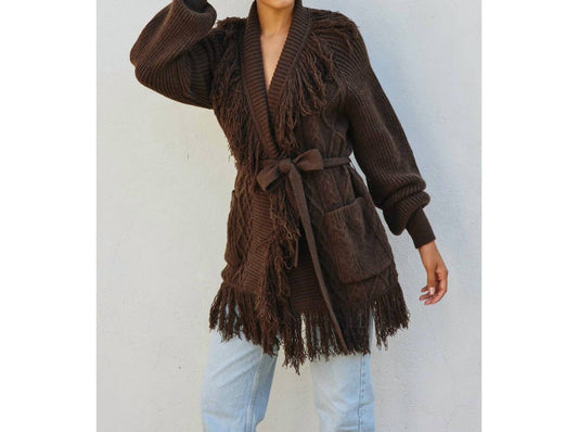 Dress Forum - Cable Fringe Detail Cardigan