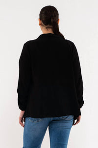 Blu Pepper - Breeze Rouched Sleeve Blazer - Plus