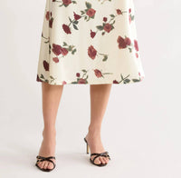 Lucy Paris - Crimson Floral Skirt