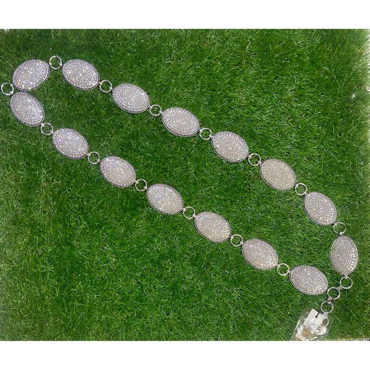 Southern Grace - Women's Clear Rhinestone Oval Concho Belt