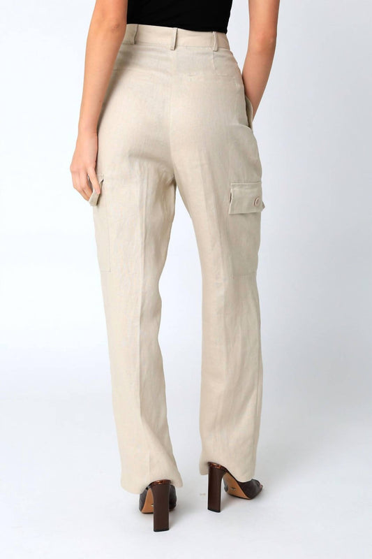 Olivaceous - Arya Linen Cargo Pants