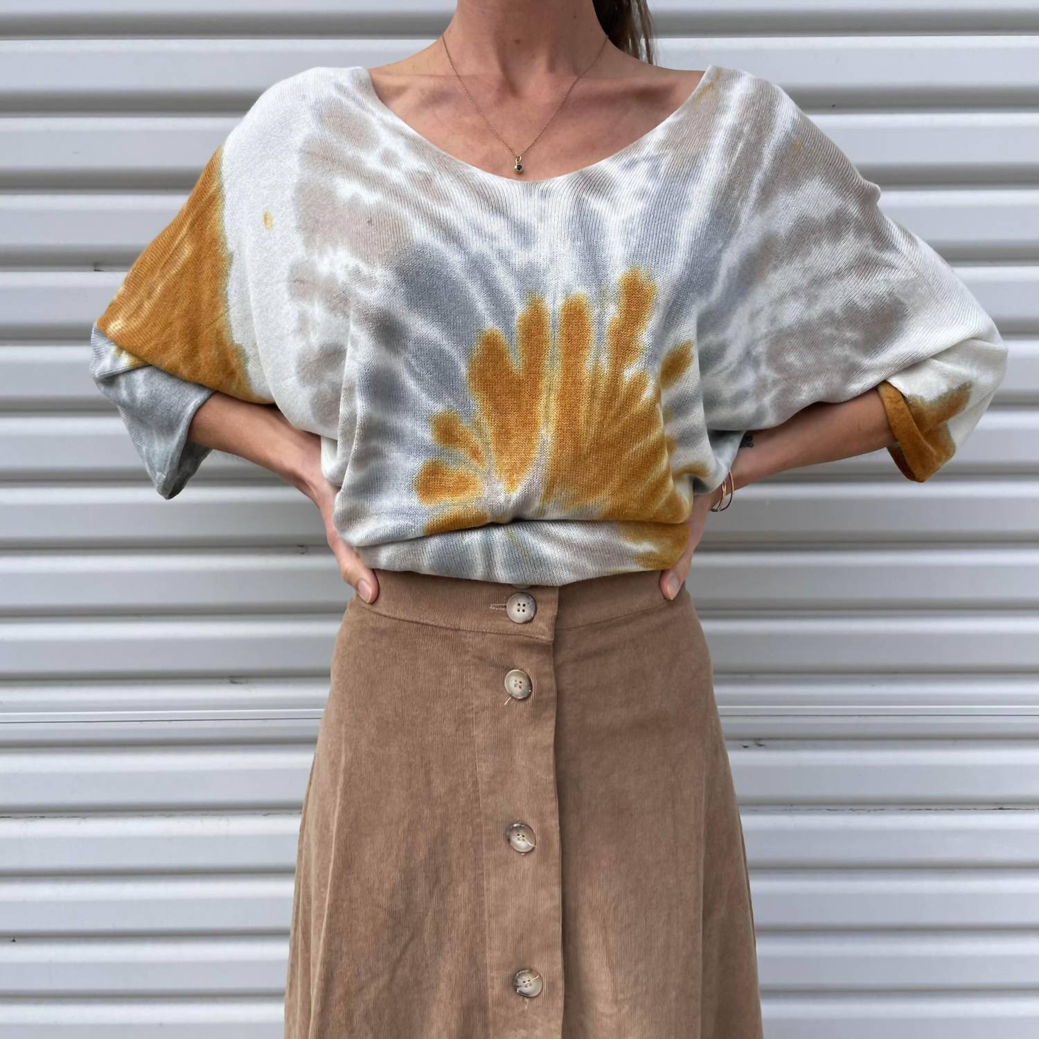 Gigi Moda - Petunia Scoop Neck Tie Dye Sweater