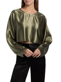 Nonchalant Label - Emilia Satin Crop Blouse
