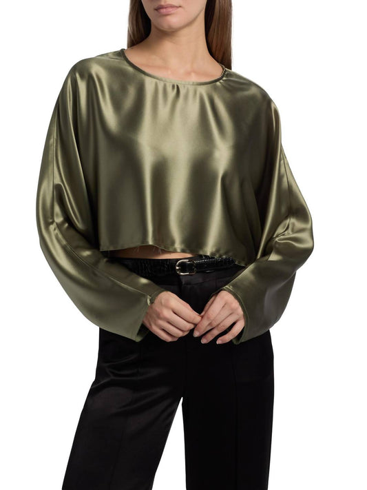 Nonchalant Label - Emilia Satin Crop Blouse