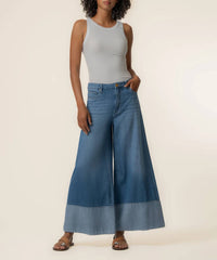 Kut From The Kloth - Blake Crop Wide Leg Pants With Hem Detail