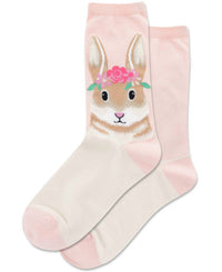 Hotsox - Women's Flower Crown Bunny Crew Socks