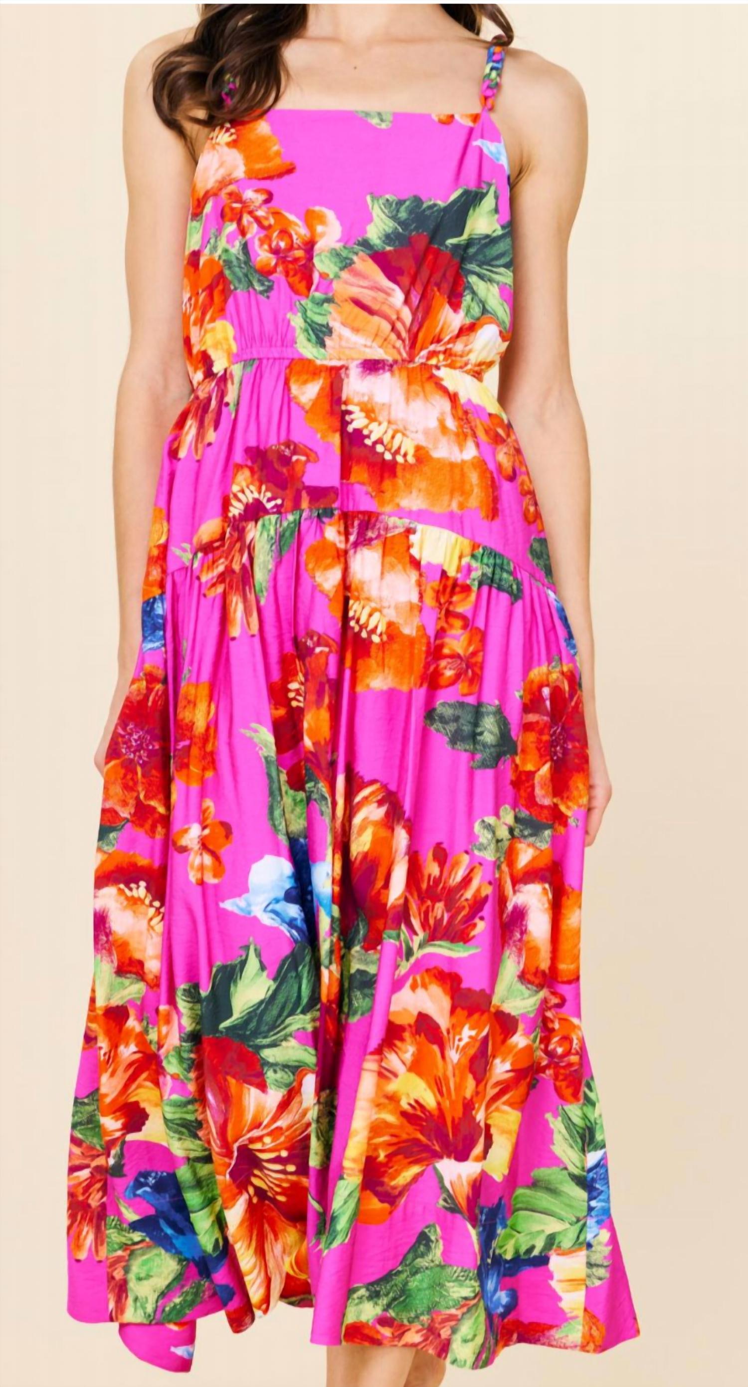 Skies Are Blue - Bettie Floral Midi Dress