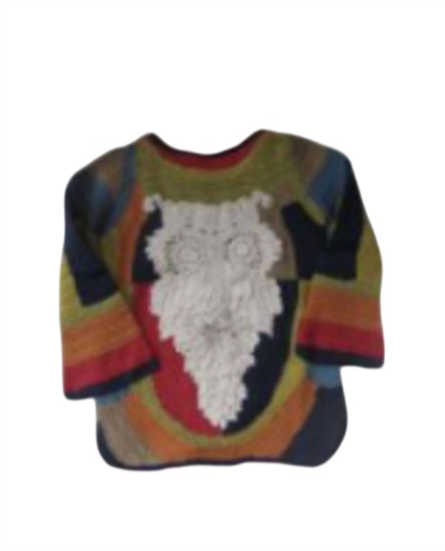 Native Funk & Flash - Girls Owl Inset Crochet Sweater
